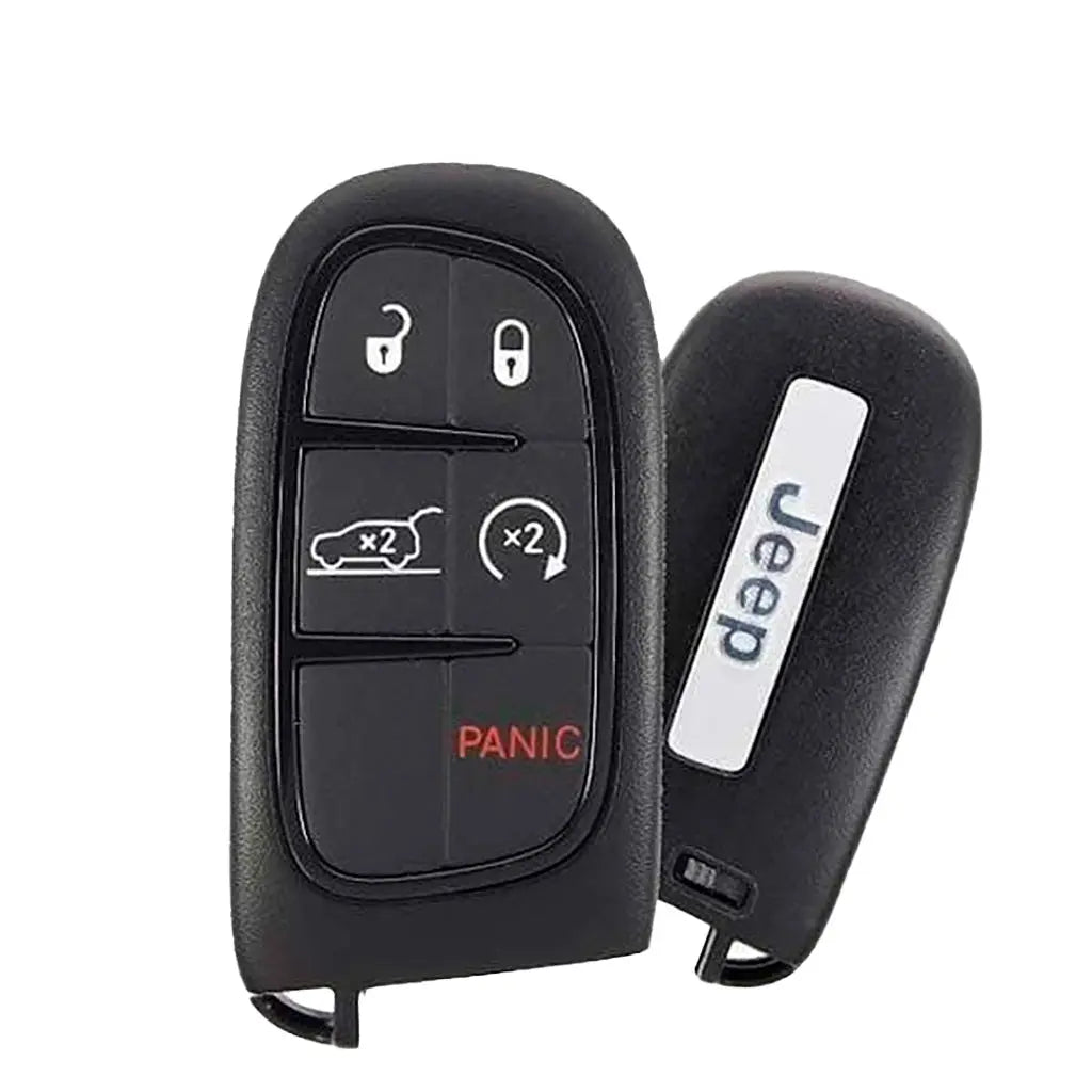 front and back of 2014-2021 (OEM Refurb) Smart Key for Jeep Cherokee  PN 68141580AF  GQ4-54T 