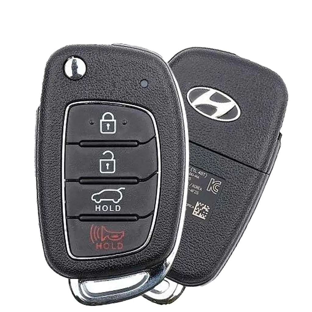 front and back of 2015-2019 (OEM) Remote Flip Key for Hyundai Tucson  PN 95430-D3010  TQ8-RKE-4F25