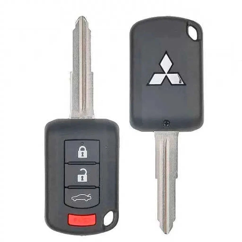 front and back of 2016-2017 (OEM Refurb) Remote Head Key for Mitsubishi Lancer  PN 6370B945  OUCJ166N