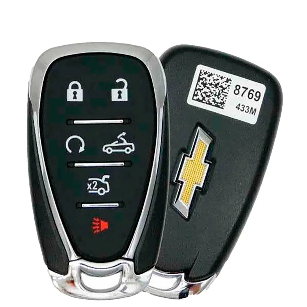 front and back of 2016-2020 (OEM Refurb)  Smart Key of Chevrolet Camaro  PN 13508780  HYQ4EA