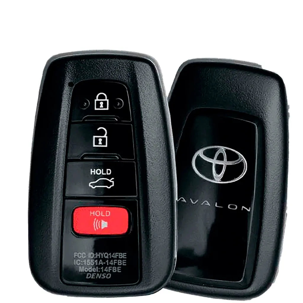 front and back of 2019-2019 (OEM Refurb) Smart Key for Toyota Avalon  PN 8990H-07010  HYQ14FBE-0410