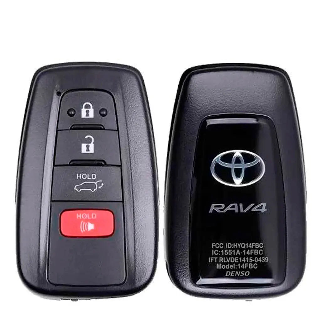 front and back  of 2021-2021 (OEM Refurb) Smart Key for Toyota RAV4  PN 8990H-42260  HYQ14FBC