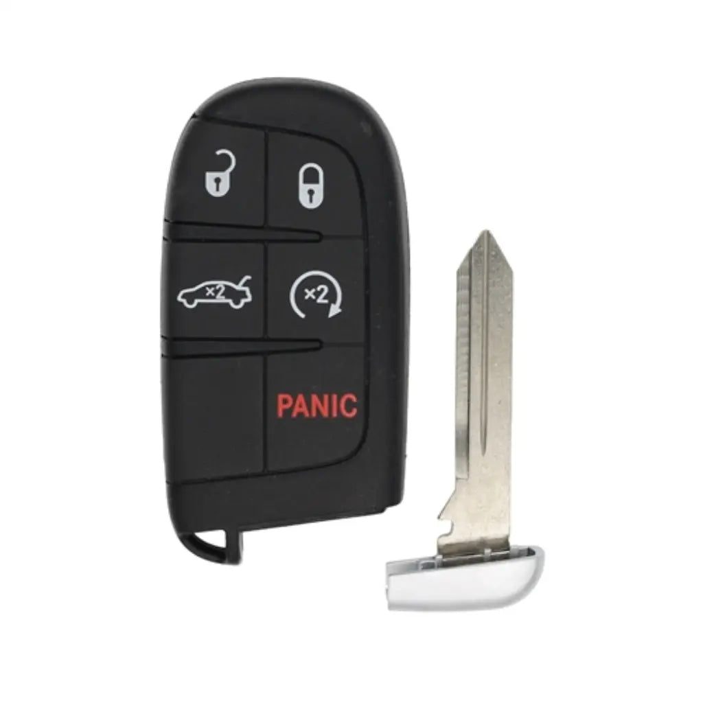 front and emergency key of 2011-2018 (Aftermarket) Smart Key for Dodge - Chrysler  Charger - Dart - Challenger - 300   PN 5026676AH  M3N-40821302