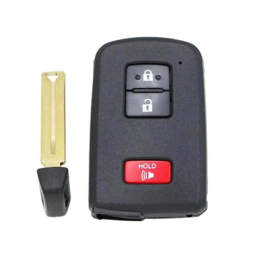 front and emergency key of 2015-2022 (OEM Refurb) Smart Key for Toyota 4Runner - Tundra - Tacoma  PN 89904-35060  89904-0C050 HYQ14FBB-0010