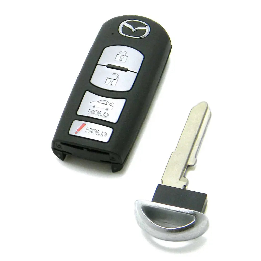 front and emergency key of front of 2010-2015 (OEM Refurb) Smart Key for Mazda CX-9 - CX-7  PN TEY1-67-5RYA  WAZX1T763SKE11A04