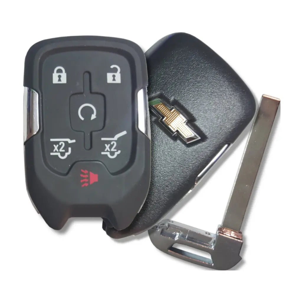 front back and emergency key of 2015-2020 (OEM Refurb) Smart Key for Chevrolet Suburban - Tahoe  PN 13529633  HYQ1EA