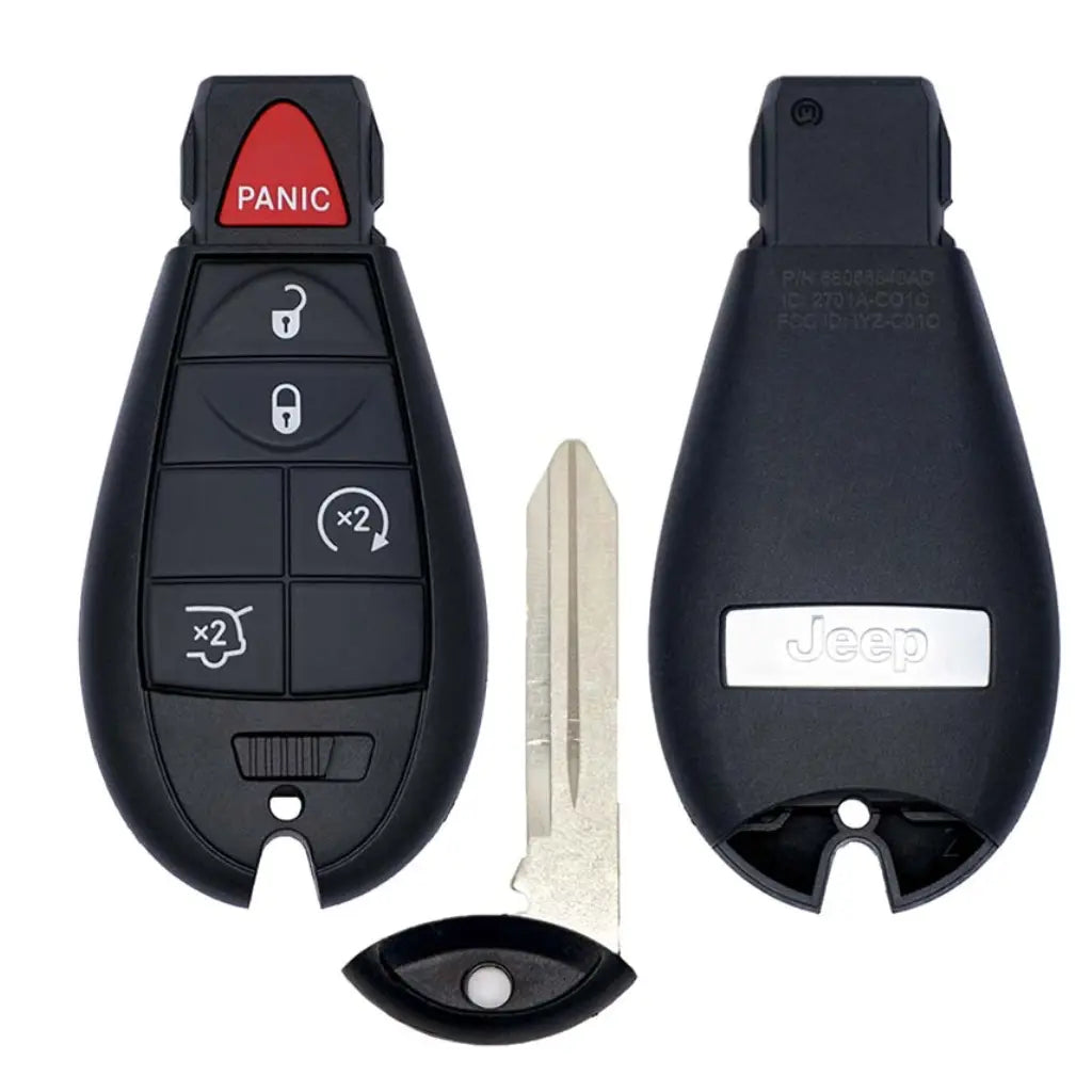 front back and emergency of 2008-2012 (OEM Refurb) Fobik Key for  Jeep Grand Cherokee Commander  PN 68066849AD  IYZ-C01C.