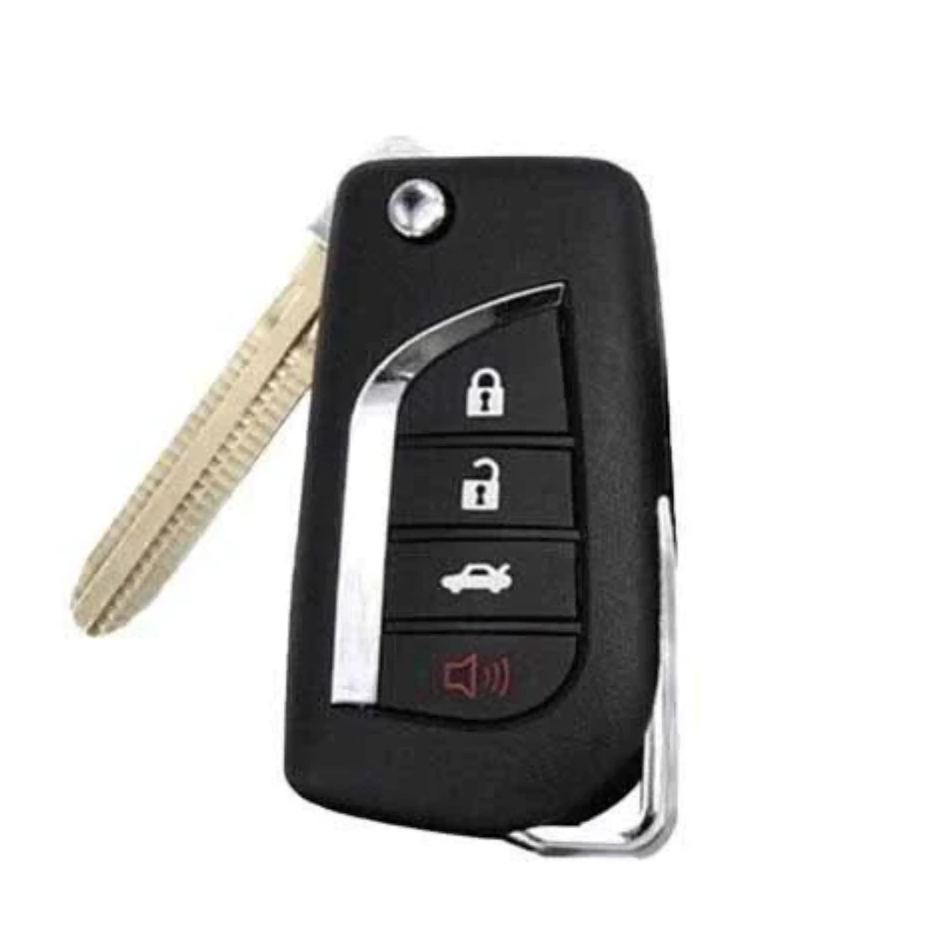 front of 2004-2010 (AFTERMARKET) Remote Flip Key for Toyota Highlander  Sequoia  Sienna  FCC ID GQ43VT20T